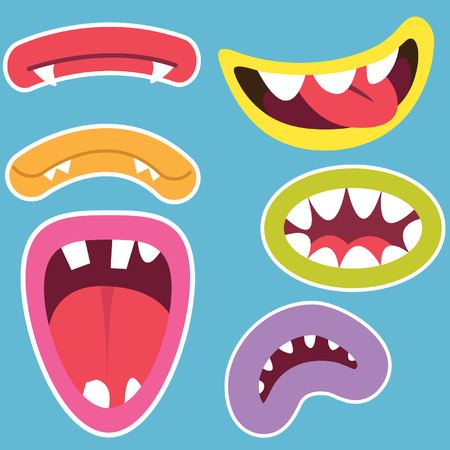 Cute Monsters Mouths Setのイラスト素材
