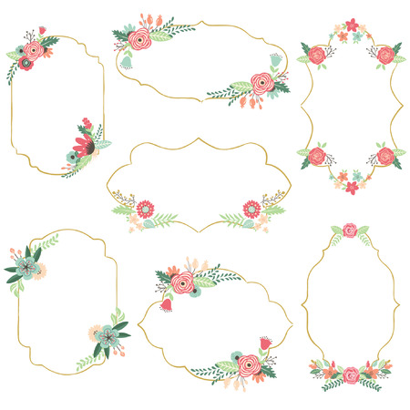 Vintage Flowers Framesのイラスト素材