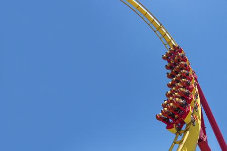 Rollercoaster Ride (against blue sky)の写真素材