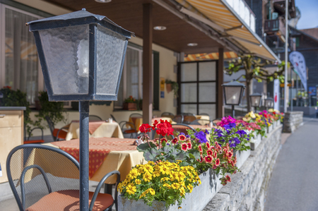 Sidewalk cafe terraceの写真素材