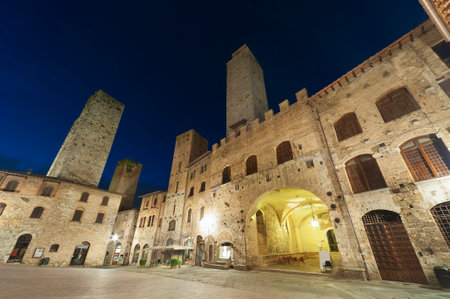 San Gimignano Medieval Village,Tuscany, Italy, Europeのeditorial素材