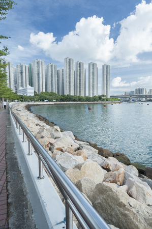 Residential district in Hong Kong cityの写真素材