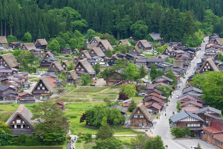 Historical village of Shirakawa-go. Shirakawa-go is one of Japan's UNESCO World Heritage Sites located in Gifu Prefecture, Japan.のeditorial素材