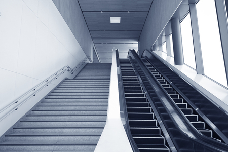 escalator and stairway in modern architectureの写真素材