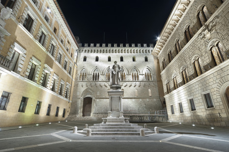 Piazza Salimbeni , Siena, Tuscany, Italy.の写真素材