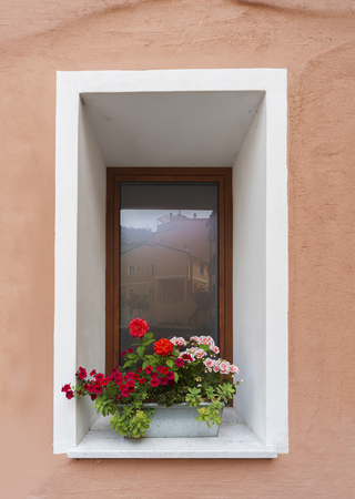 window and flowerboxの写真素材