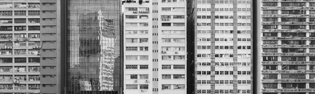 Facade of industrial buildings in Hong Kong cityの写真素材