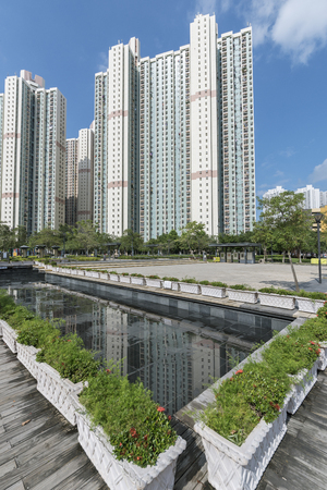 Public estate in Hong Kong cityの写真素材