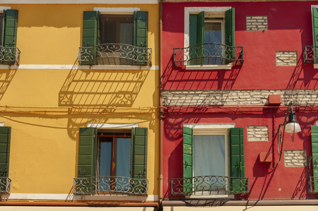 Colorful house in Burano island, Venice, Italy.の写真素材