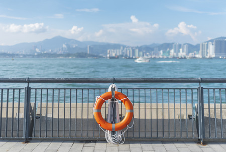 buoy and harborの写真素材