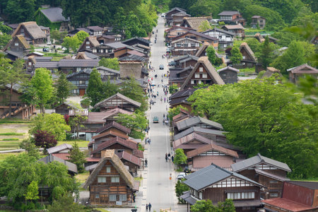 Historical village of Shirakawa-go. Shirakawa-go is one of Japan's UNESCO World Heritage Sites located in Gifu Prefecture, Japan.のeditorial素材