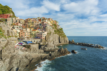 Resort Village Manarola, Cinque Terre, Italyの写真素材