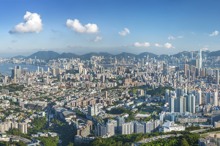 Panorama of Hong Kong Cityの写真素材