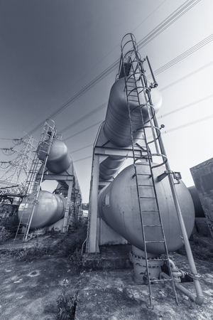 Oil storage tank in factoryの写真素材