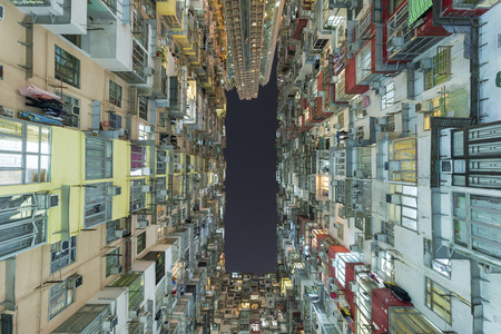 Old apartment building in Hong Kongの写真素材