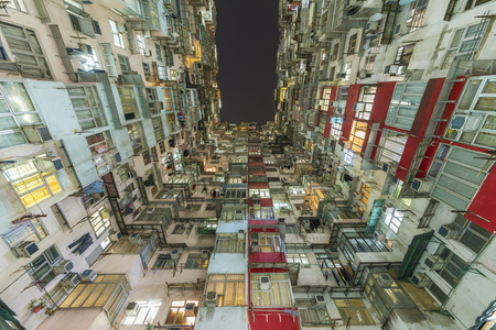 Old apartment building in Hong Kongの写真素材