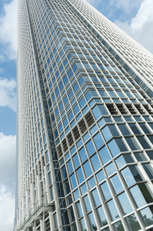 Exterior of modern office building in Hong Kong city