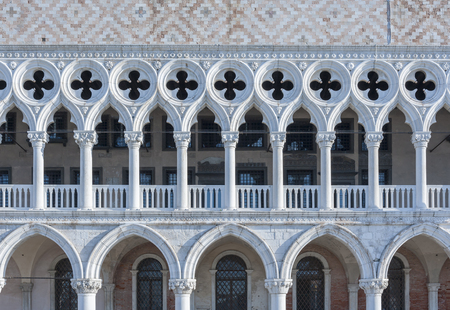 Architectural detail - Doge's palace in St Mark's Square in Venice, Italyの写真素材