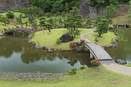 Japanese Garden 'Gyokuseninmaru Garden' in Kanazawa, Japanの写真素材