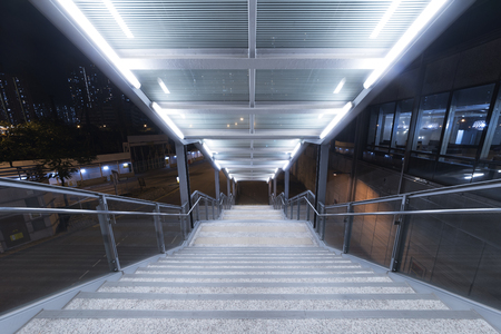 Stairway of modern pedestrian walkwayの写真素材