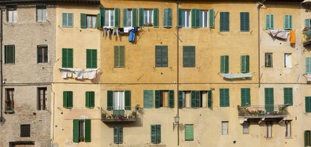 Residential building in Siena, Tuscany, Italyの写真素材