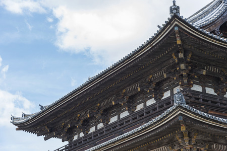 Details of rooftop of Japanese temple in Kyoto, Japanの写真素材