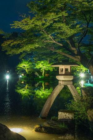 Japanese Garden Kenrokuen in Kanazawa, Japanのeditorial素材