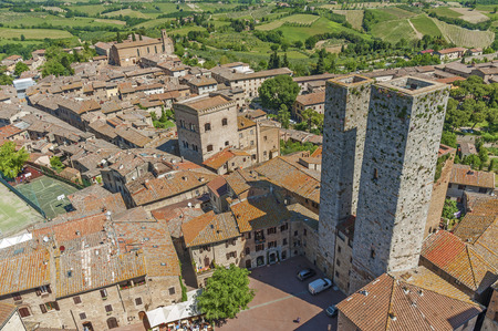 Medieval Tuscany town - San Gimignano, Italyの写真素材