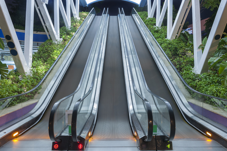 escalator and stairway of contemporary buildingの写真素材
