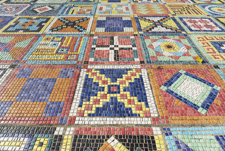 Art Design The mosaic on the wall surfaceの写真素材