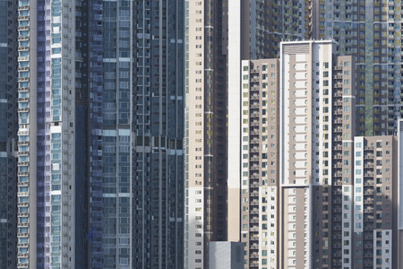 High rise residential building in Hong Kong cityの写真素材