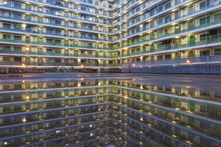 Public Estate in Hong Kong at duskの写真素材