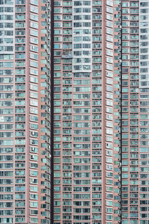 exterior of high rise residential building in Hong Kong cityの写真素材