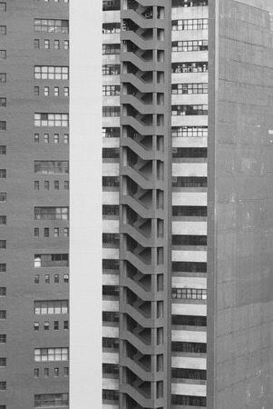 High rise building with Fire escapeの写真素材