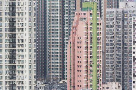 High rise residential building in Hong Kongの写真素材