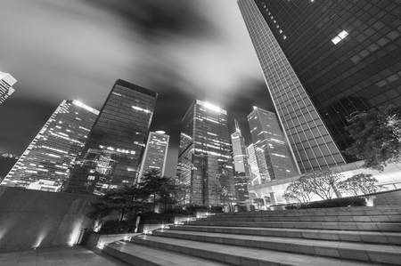 Midtown of Hong Kong city at night