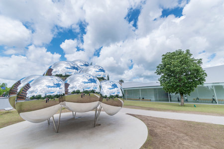 Kanazawa Japan - June 02, 2017 : sculpture in Park in Kanazawa City, Japan