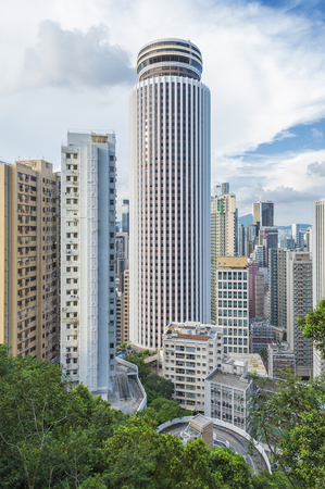 High rise modern building in Hong Kongの写真素材