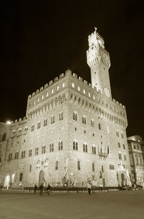 Palazzo Vecchio and town hall building in Florence, Tuscany, Europeのeditorial素材