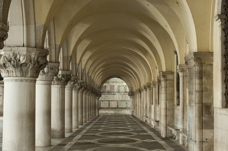 details of historical architecture in Venice, Italyの写真素材