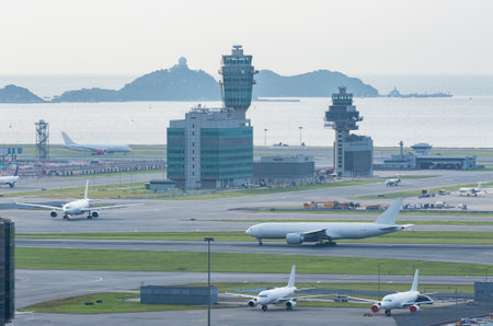 Aerial view of Hong Kong International Airport