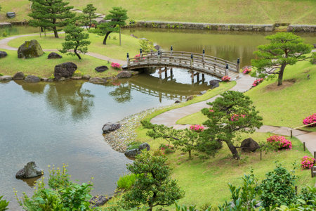 Japanese Garden 'Gyokuseninmaru Garden' in Kanazawa, Japanのeditorial素材