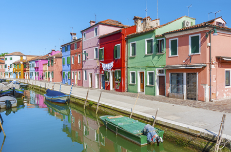 Colorful house in Burano island, Venice, Italy.の写真素材