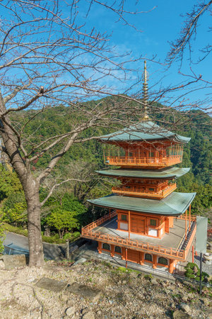 Scenic view of Seiganto-ji Temple at Nachi Katsuura, Wakayama, Japanのeditorial素材