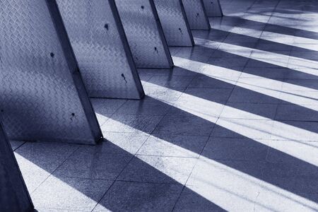 Architecture details of modern building in black and whiteの写真素材
