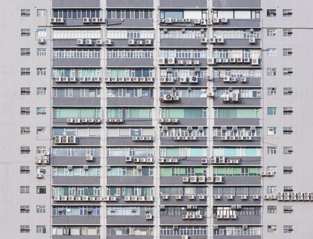Exterior of industrial building in Hong Kong cityの写真素材