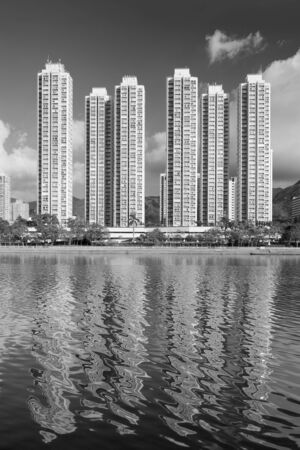 high rise residential building in Hong Kong cityの写真素材