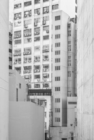 Exterior of industrial building in Hong Kong cityの写真素材