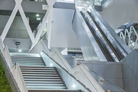 escalator and stairway of contemporary building