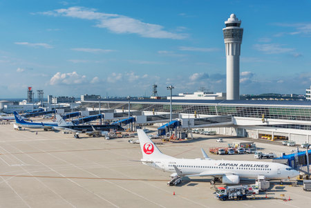 Nagoya, Japan - June 08, 2017 : Aircraft at Chubu Centrair International Airportのeditorial素材